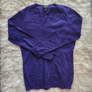 CHARTER CLUB Women's Luxury 100% Cashmere V-Neck Sweater Purple, Size Medium